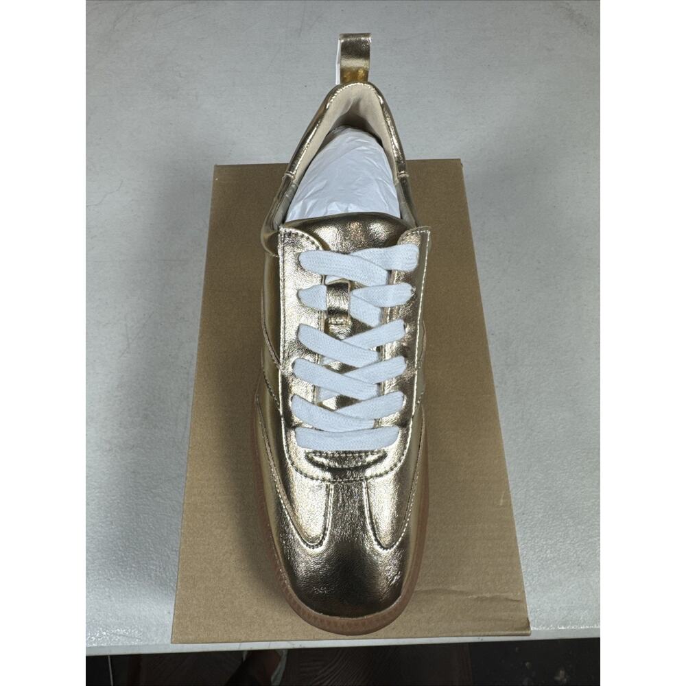 Women's 9.5 Coconuts by Matisse Wylder Lace Up Sneakers Shoes Casual, Gold - Picture 3 of 4